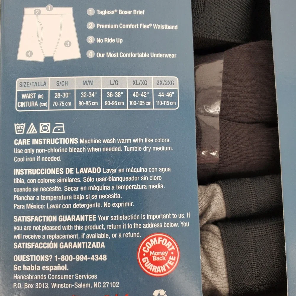 Hanes Premium Mens‎ Boxer Briefs 4 Pack Small Black Gray Cotton Tagless 9HPWG5